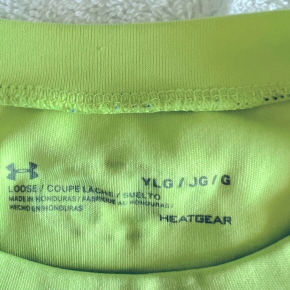 Under Armour T-Shirts Kids Big Boys “2” L Yellow T-Shirts PreOwned Condition - Picture 6 of 11